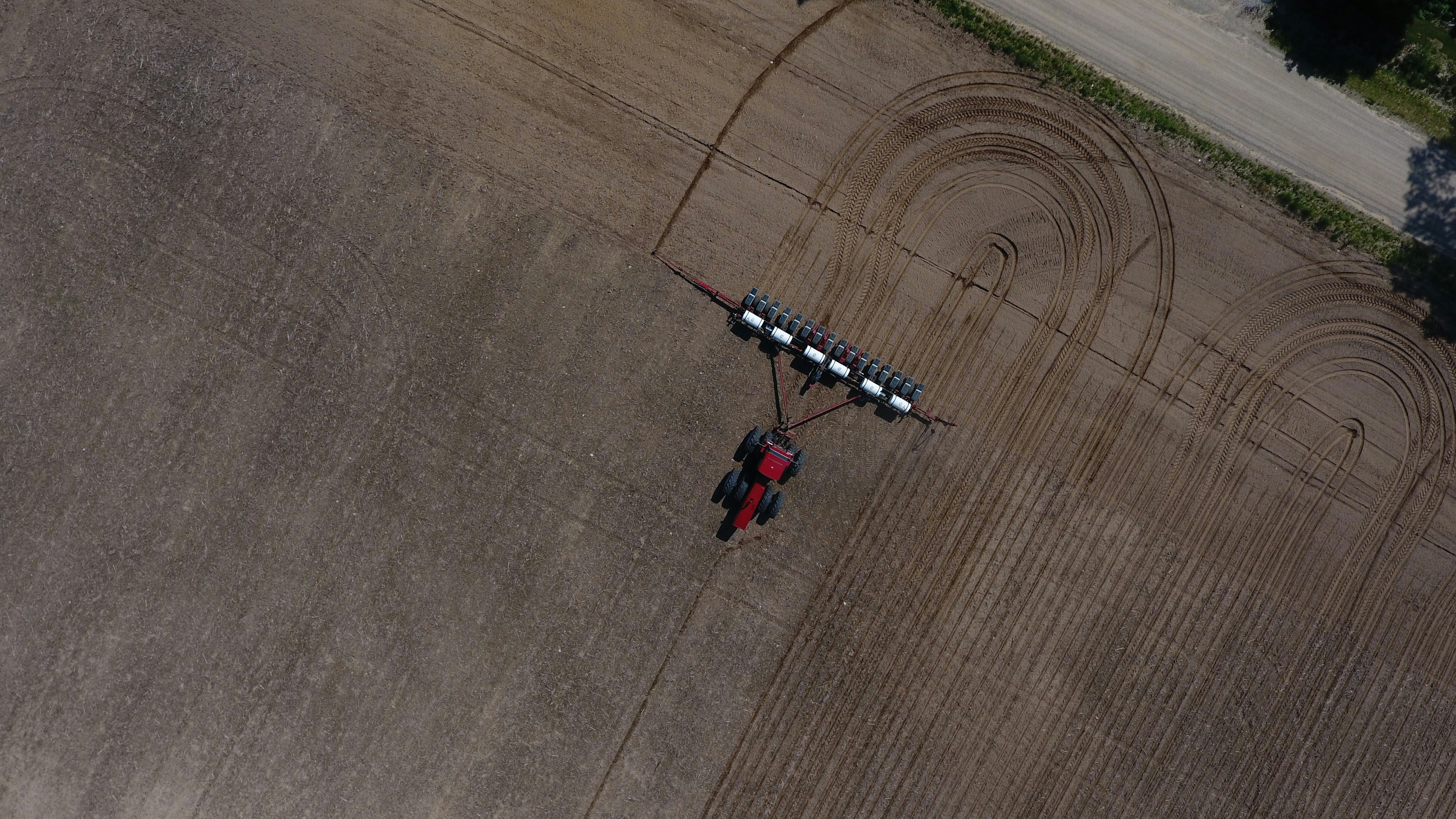 Modern farming equipment in action